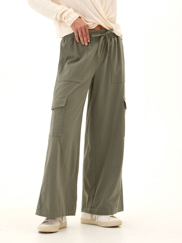 Eila Stretch Twill Wide Leg Cargo Pant Womens Bottoms Pants Threads 4 Thought 