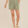 Selene Stretch Twill Pleated Trim Detail Short Womens Bottoms Shorts Threads 4 Thought 