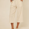 Mikki Stretch Twill Pleated Wide Leg Capri Pant Threads 4 Thought 
