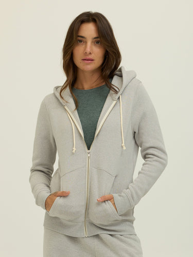 Core Triblend Fleece Classic Zip Hoodie Womens Outerwear Sweatshirt Threads 4 Thought 