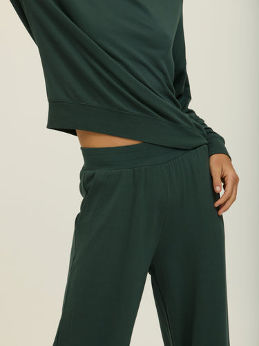 Esmeralda Feather Fleece Wide Leg Pant Womens Bottoms Sweatpants Threads 4 Thought 