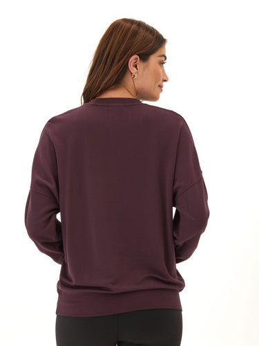 Cathy Feather Fleece Boyfriend Fit Pullover Womens Tops Long Tee Threads 4 Thought 
