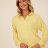 Nyla Spray Wash Modal Terry Half-Zip Pullover Womens Outerwear Sweatshirt Threads 4 Thought 