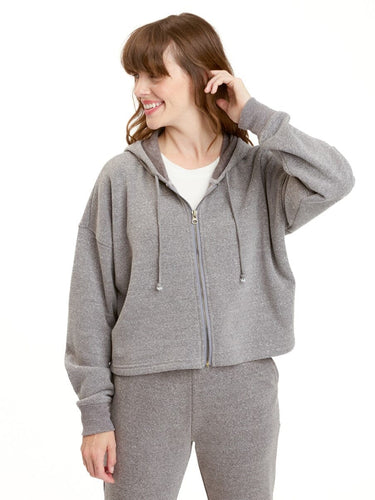 Venetia Triblend Fleece Crop Zip Hoodie Womens Outerwear Sweatshirt Threads 4 Thought 
