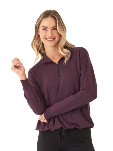 Nyla Feather Fleece Half Zip Pullover Womens Outerwear Sweatshirt Threads 4 Thought 