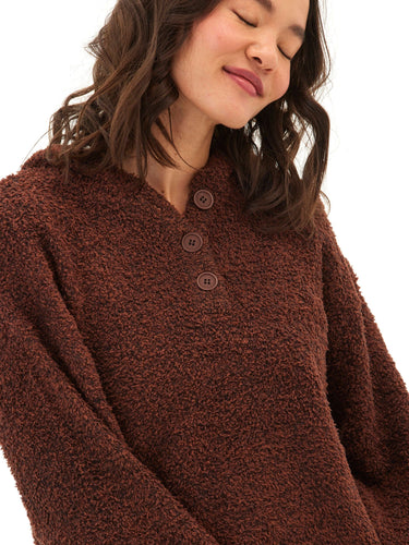 Tanisha Boucle Henley Hoodie Womens Outerwear Sweater Threads 4 Thought 