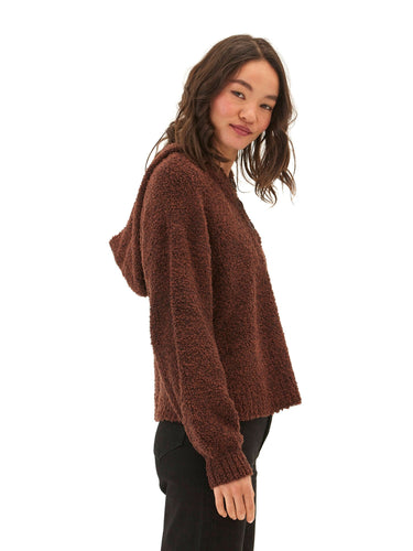 Tanisha Boucle Henley Hoodie Womens Outerwear Sweater Threads 4 Thought 
