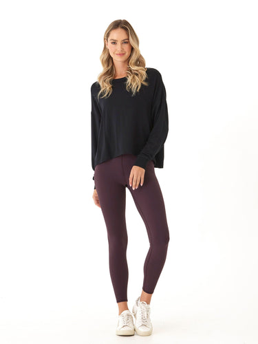 Raylin Feather Fleece Back Detail Top Womens Tops Long Tee Threads 4 Thought 