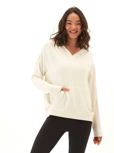Raya Feather Fleece Pullover Hoodie Womens Outerwear Sweatshirt Threads 4 Thought 