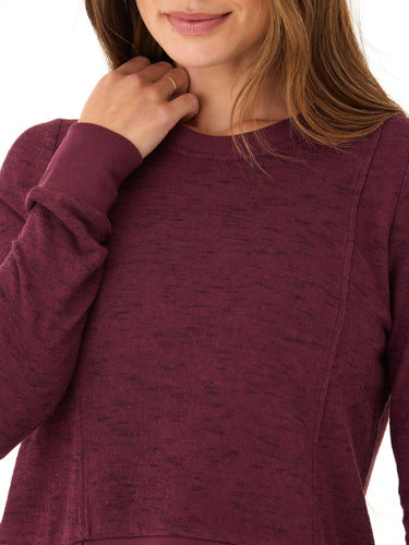 Marie Rhythm Slub Step-Hem Pullover Womens Tops Long Tee Threads 4 Thought 