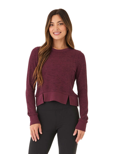 Marie Rhythm Slub Step-Hem Pullover Womens Tops Long Tee Threads 4 Thought 