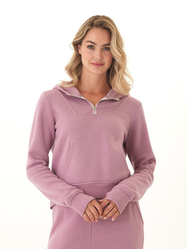 Tyra Triblend Fleece Quarter Zip Hoodie Womens Outerwear Sweatshirt Threads 4 Thought 
