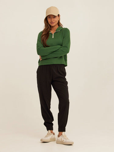 Tyra Triblend Fleece Quarter Zip Hoodie Womens Outerwear Sweatshirt Threads 4 Thought 