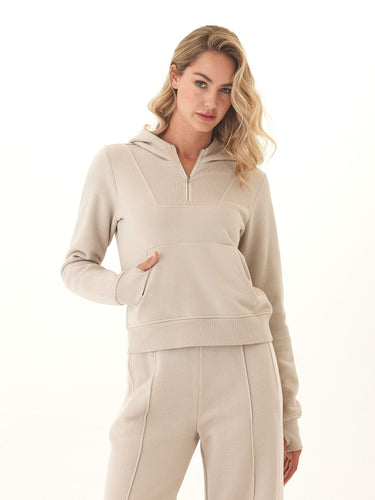 Tyra Triblend Fleece Quarter Zip Hoodie Womens Outerwear Sweatshirt Threads 4 Thought 