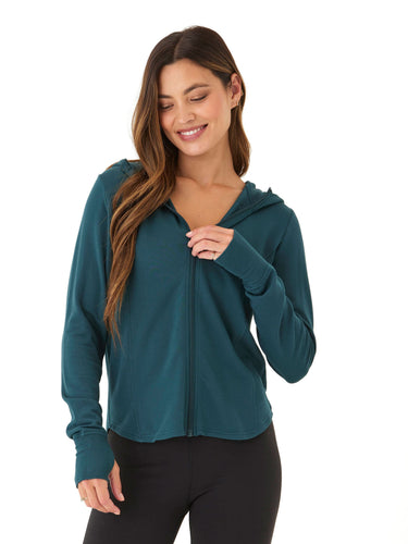 Ophelia Feather Fleece Zip Hoodie Womens Outerwear Sweatshirt Threads 4 Thought 