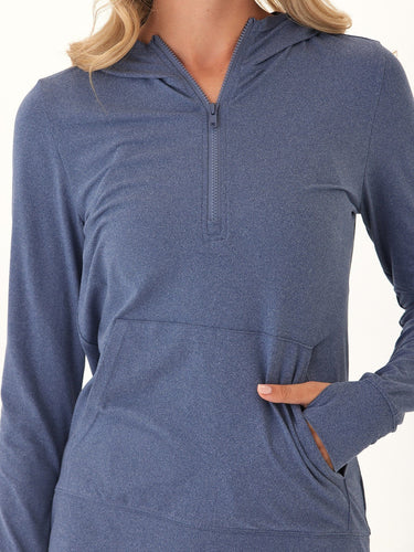 Gretchen Quarter Zip Luxe Jersey Hoodie Threads 4 Thought 