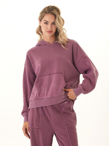 Marcellina Mineral Wash CVC Fleece Pullover Hoodie Threads 4 Thought 