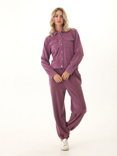 Abbey Mineral Wash CVC Fleece Jacket Threads 4 Thought 