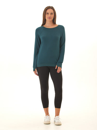 Priscilla Feather Fleece Raglan Sweatshirt Womens Tops Long Shirt Threads 4 Thought 