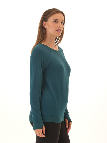 Priscilla Feather Fleece Raglan Sweatshirt Womens Tops Long Shirt Threads 4 Thought 