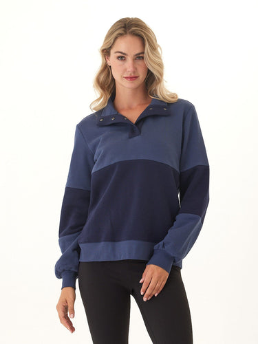 Danielle Colorblock Fleece Mock Neck Pullover Womens Outerwear Sweatshirt Threads 4 Thought 