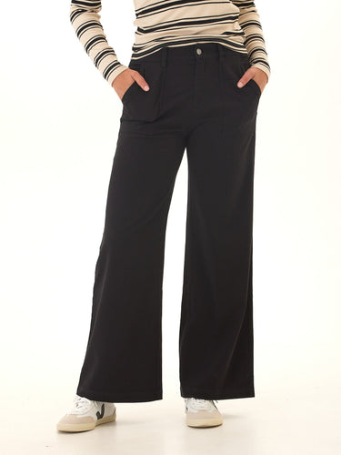 Pamela Rivet Detail Stretch Twill Wide Leg Pant Womens Bottoms Pants Threads 4 Thought 