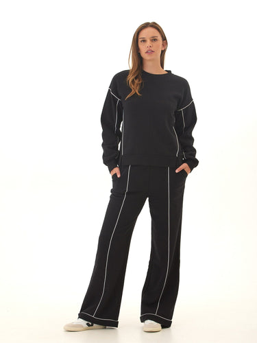 Kiesha Slub Terry Piping Detail Pullover Womens Outerwear Sweatshirt Threads 4 Thought 