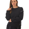 Kiesha Slub Terry Piping Detail Pullover Womens Outerwear Sweatshirt Threads 4 Thought 