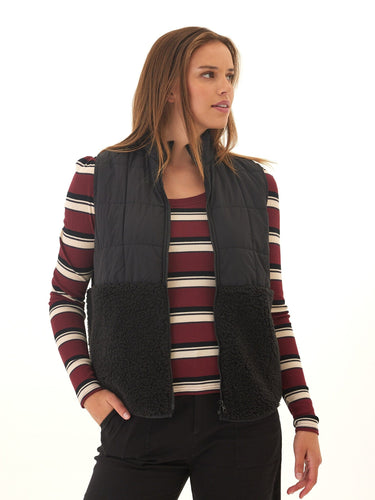 Janey Puffer Sherpa Mix Vest Threads 4 Thought 