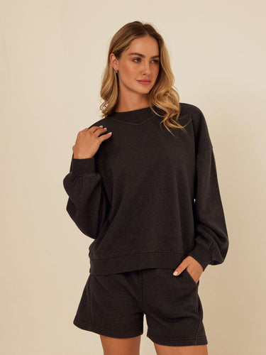 Kaitlyn Mineral Wash Fleece Sweatshirt Womens Outerwear Sweatshirt Threads 4 Thought 