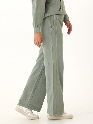 Esmeralda Mineral Wash Cotton Terry Wide Leg Pant Womens Bottoms Sweatpants Threads 4 Thought 