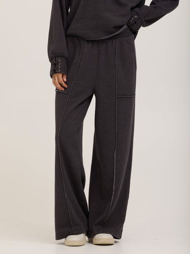 Sigourney Mineral Wash Fleece Wide Leg Pant Womens Bottoms Pants Threads 4 Thought 