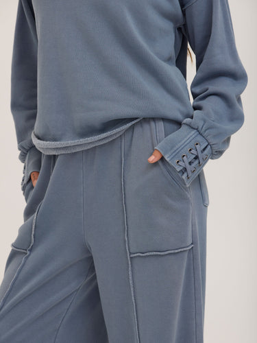 Sigourney Mineral Wash Fleece Wide Leg Pant Womens Bottoms Pants Threads 4 Thought 