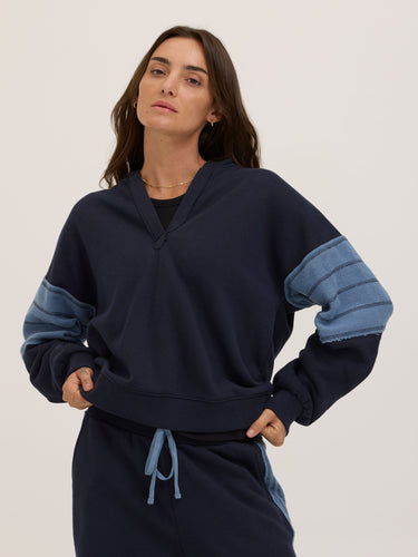 Sophia Cotton Terry Contrast Pullover Womens Outerwear Sweatshirt Threads 4 Thought 