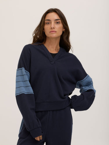 Sophia Cotton Terry Contrast Pullover Womens Outerwear Sweatshirt Threads 4 Thought 