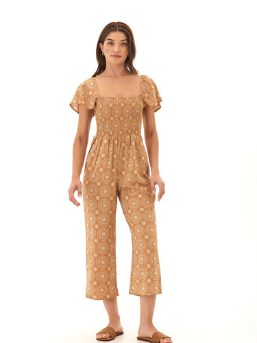 Lucille Medallion Print Woven Jumpsuit Womens Rompers Threads 4 Thought 
