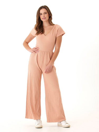 Lilyanna Smocked Jersey Flutter Sleeve Jumpsuit Womens Rompers Threads 4 Thought 