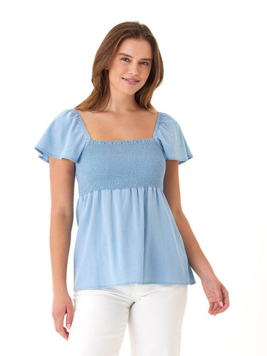 Ramira Stretch Chambray Top Threads 4 Thought 