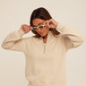 Constance Triblend Fleece Half Zip Pullover Womens Outerwear Sweatshirt Threads 4 Thought 