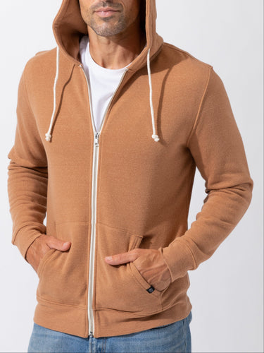 Triblend Fleece Zip Hoodie Mens Outerwear Sweatshirt Threads 4 Thought 